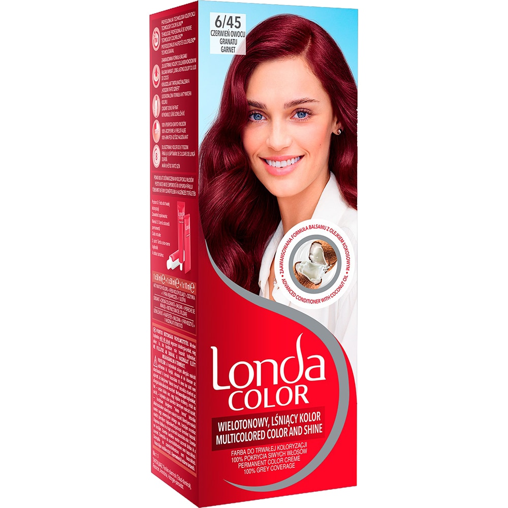 Vopsea de par LONDA, 6/45 Rosu granat, 110ml
