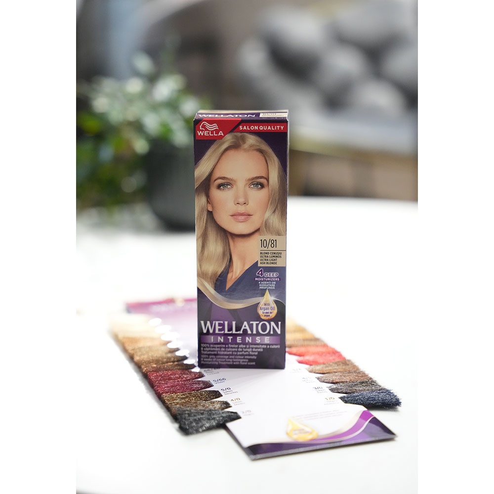 Vopsea de par WELLATON, 10/81 Blond Cenusiu Ultra Luminos, 110ml