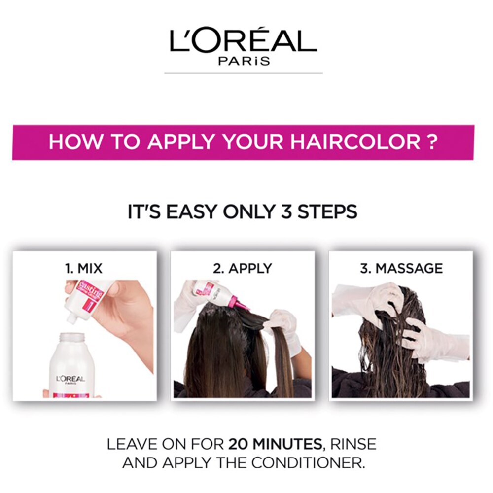 Vopsea de par L'OREAL Paris Casting Creme Gloss, 500 Saten Deschis, 180ml