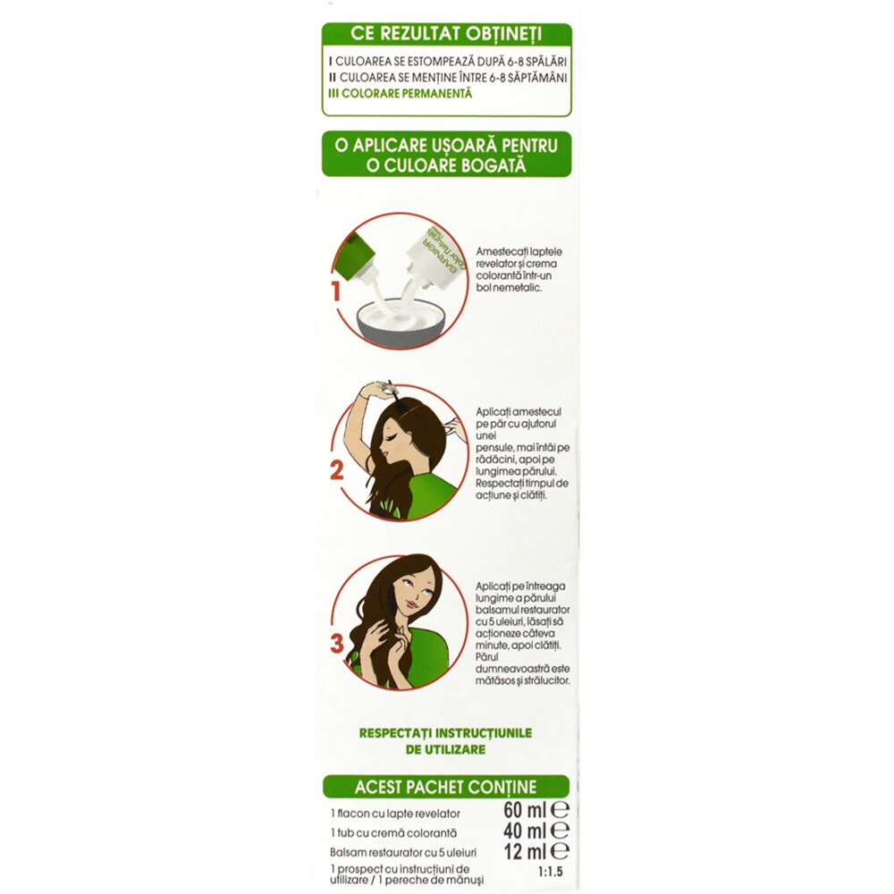 Vopsea de par GARNIER  Color Naturals, 4.15 Ciocolata Amaruie, 110ml
