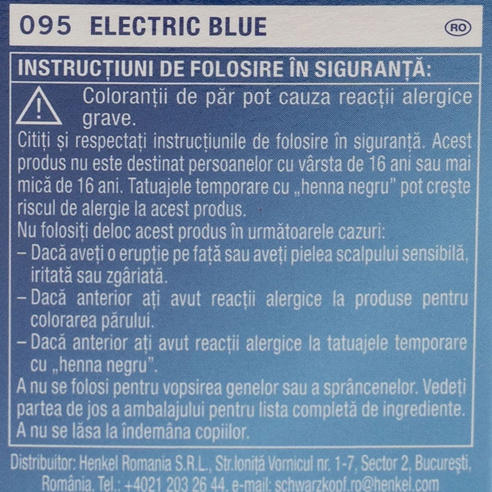 Vopsea de par SCHWARZKOPF Live Color Ultra Brights, 95 Blue, 80ml