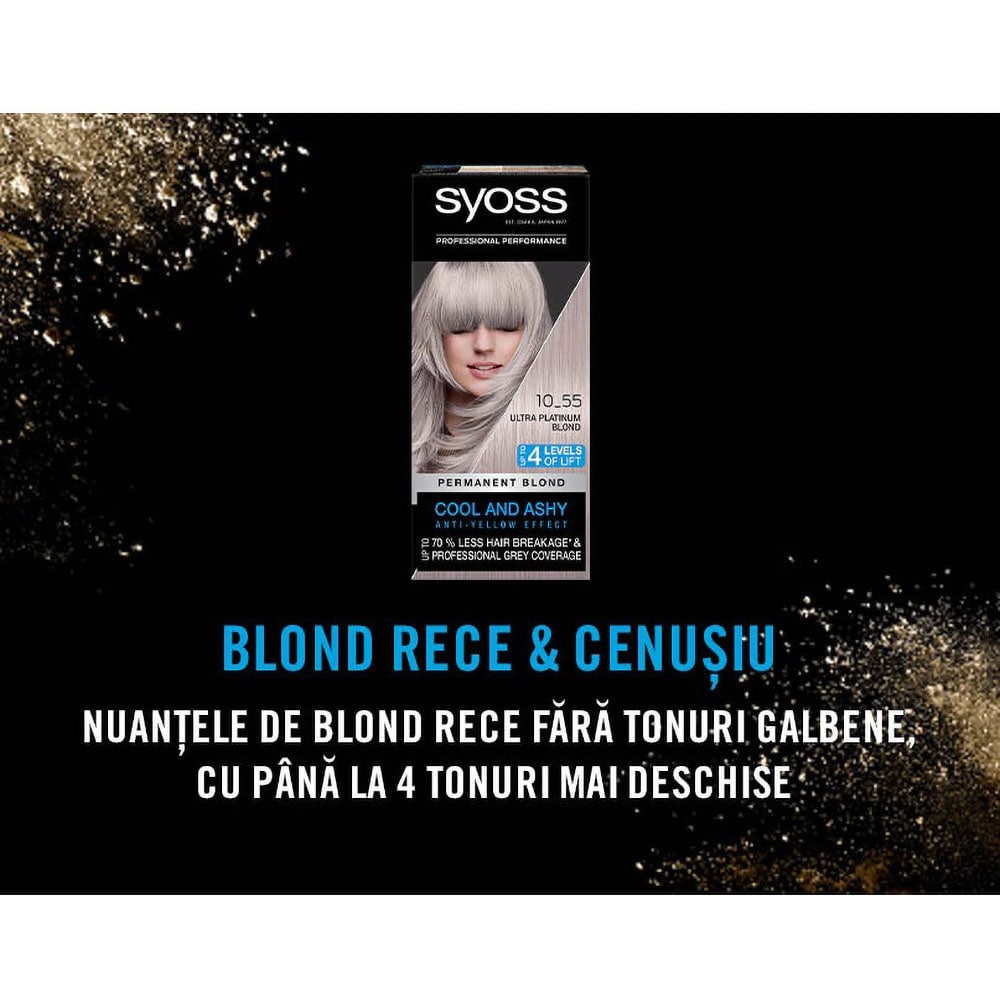 Vopsea de par SYOSS Cool Blonds, 10-55 Ultraplatinum Blond, 115ml