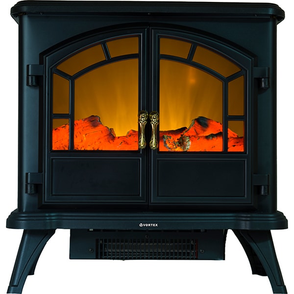 Semineu electric VORTEX Vintage, 1800W, Focar, negru