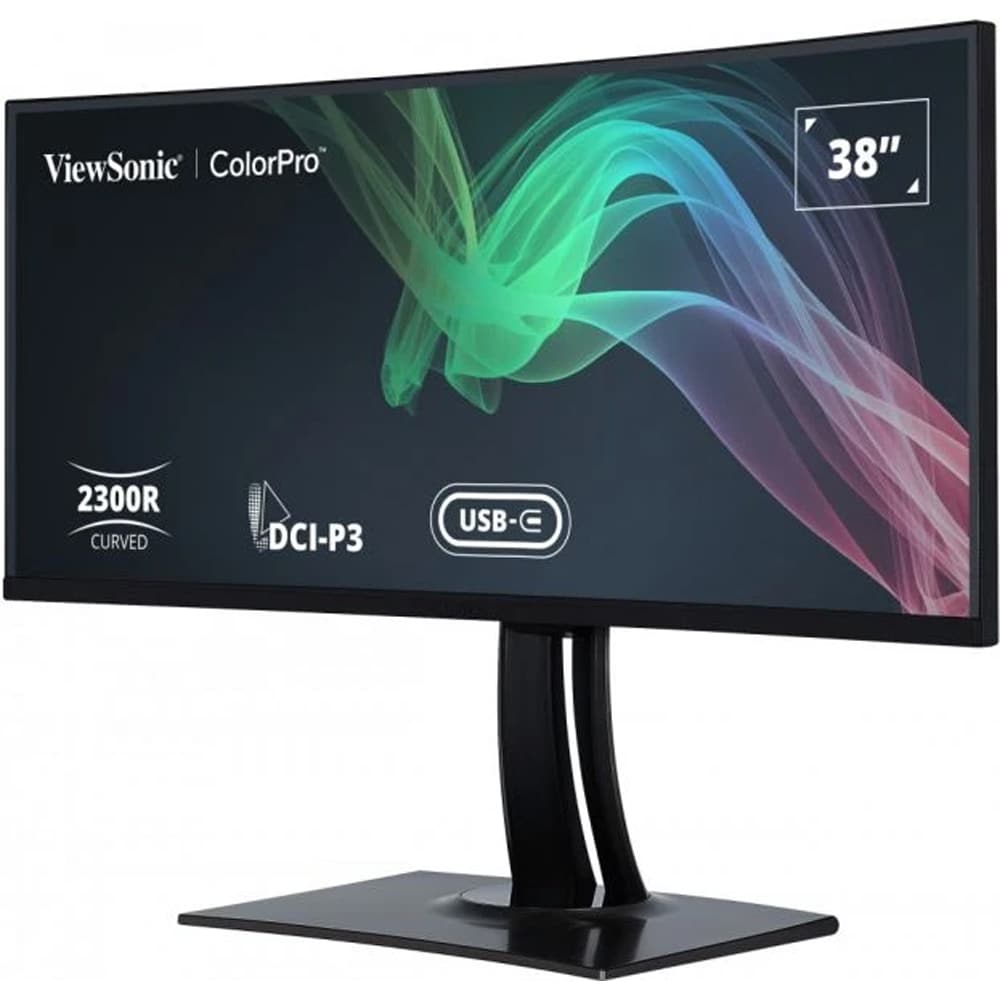 Monitor curbat LED IPS ViewSonic VP3881A, 37.5", WQHD+, 60Hz, Pantone Validated, USB-C 90W, negru