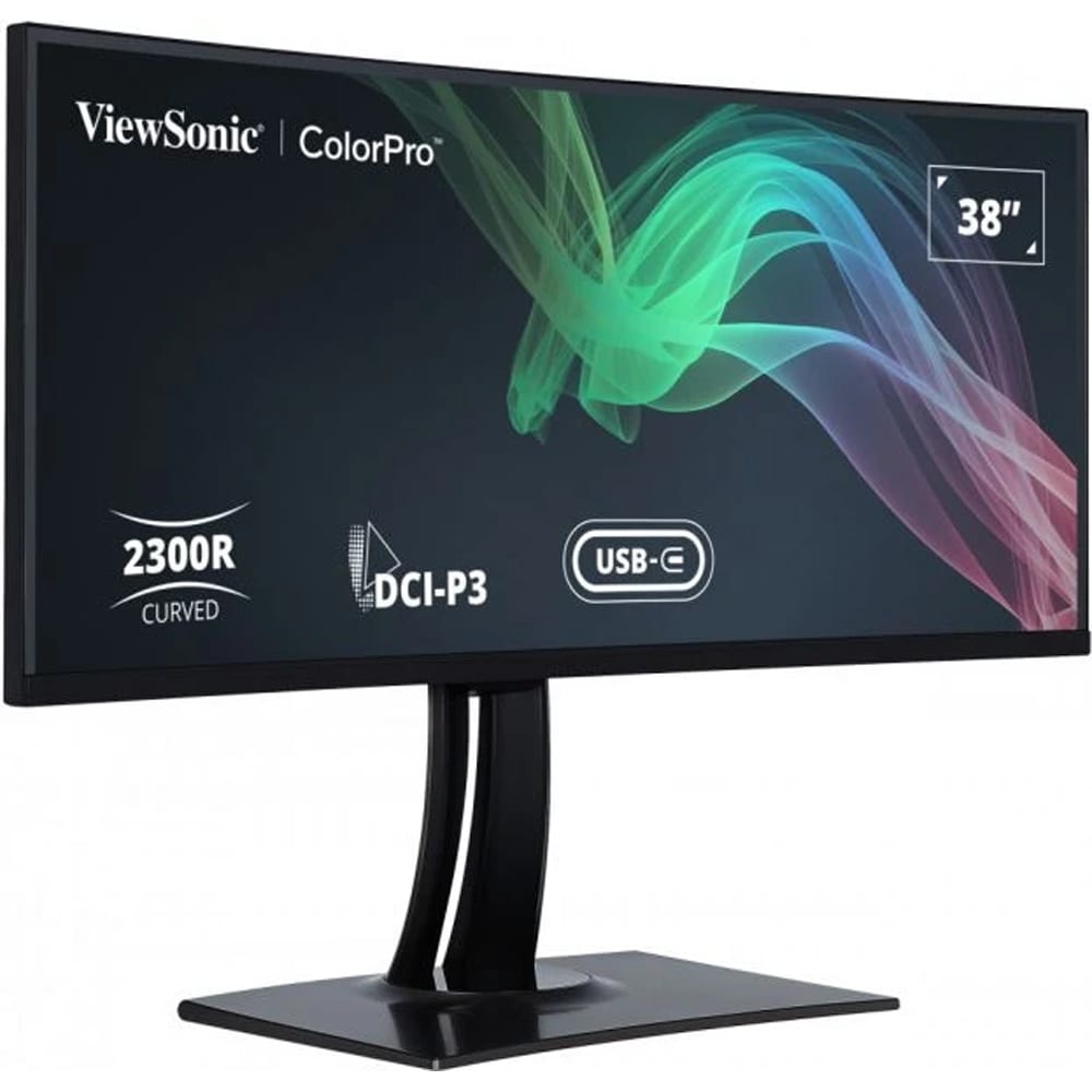 Monitor curbat LED IPS ViewSonic VP3881A, 37.5", WQHD+, 60Hz, Pantone Validated, USB-C 90W, negru