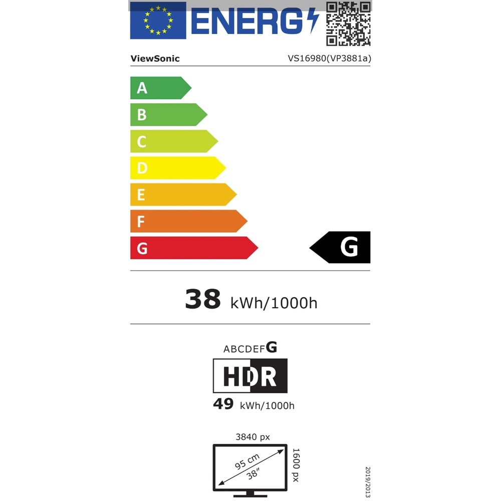 Monitor curbat LED IPS ViewSonic VP3881A, 37.5", WQHD+, 60Hz, Pantone Validated, USB-C 90W, negru