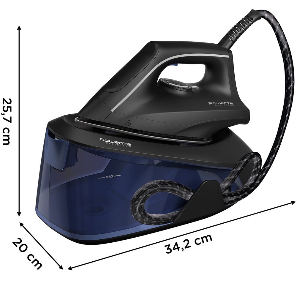 Statie de calcat ROWENTA Easy Steam VR5121F0, 2400W, 230g/min, 1400ml, talpa AirGlide Inox, albastru inchis-negru