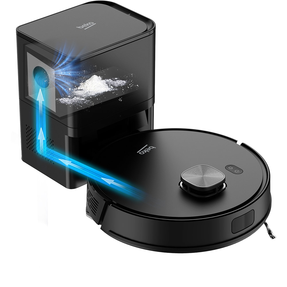 Aspirator robot BEKO VRR62514VB, 0.34l, 14.4V, autonomie max 170 min, Wi-Fi Home Direct, 20 senzori, negru