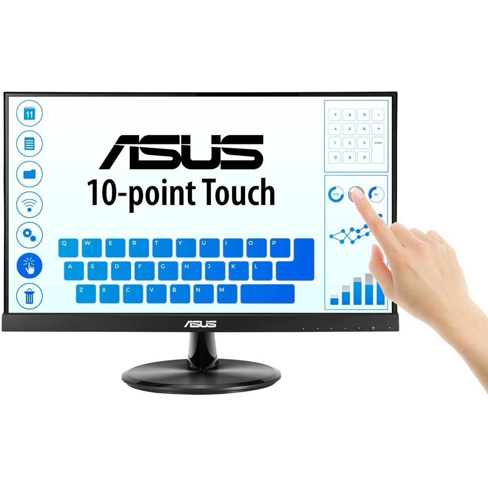 MonitorED IPS ASUS VT229H, 21.5", Full HD, 60Hz, Touch, Flicker-Free, negru