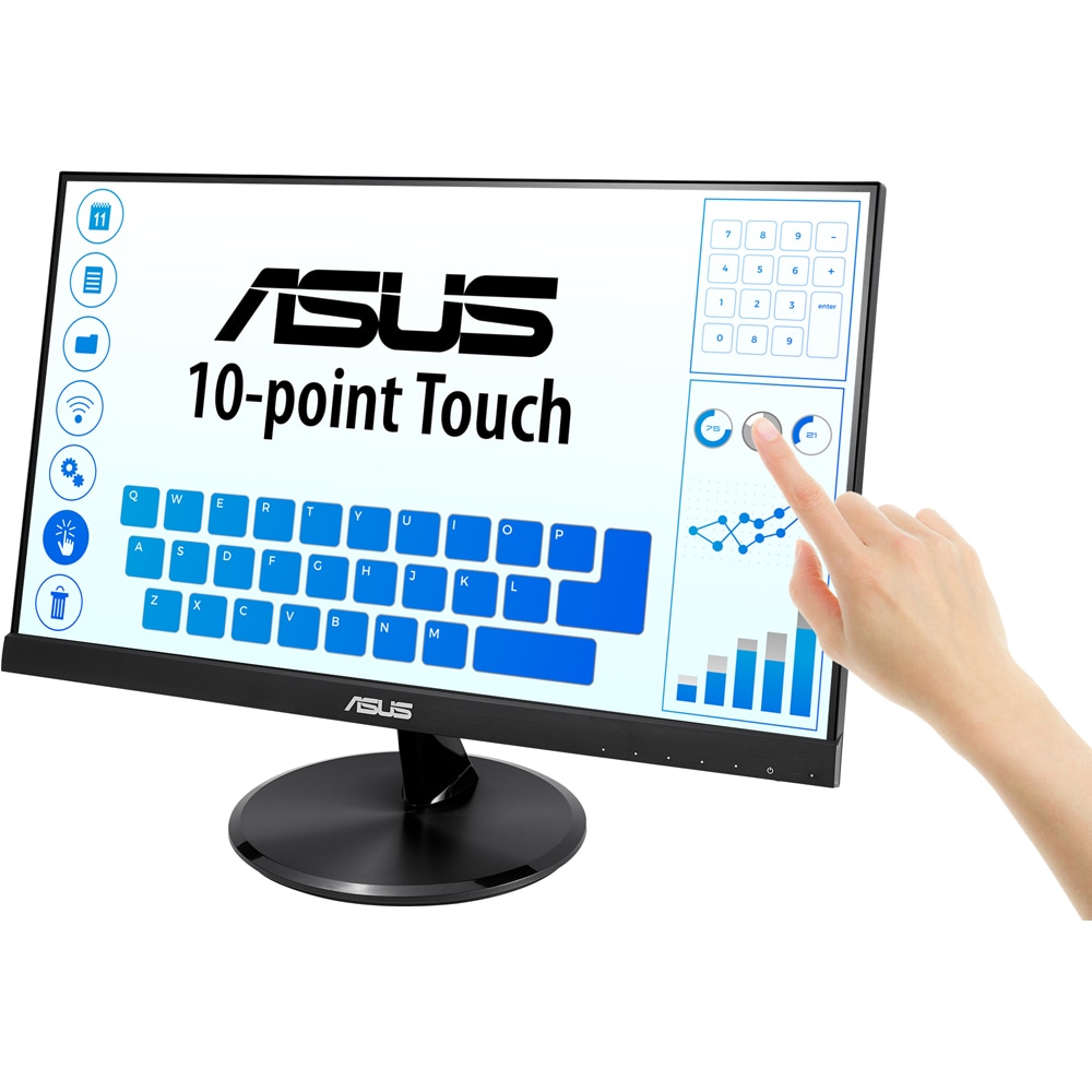 MonitorED IPS ASUS VT229H, 21.5", Full HD, 60Hz, Touch, Flicker-Free, negru