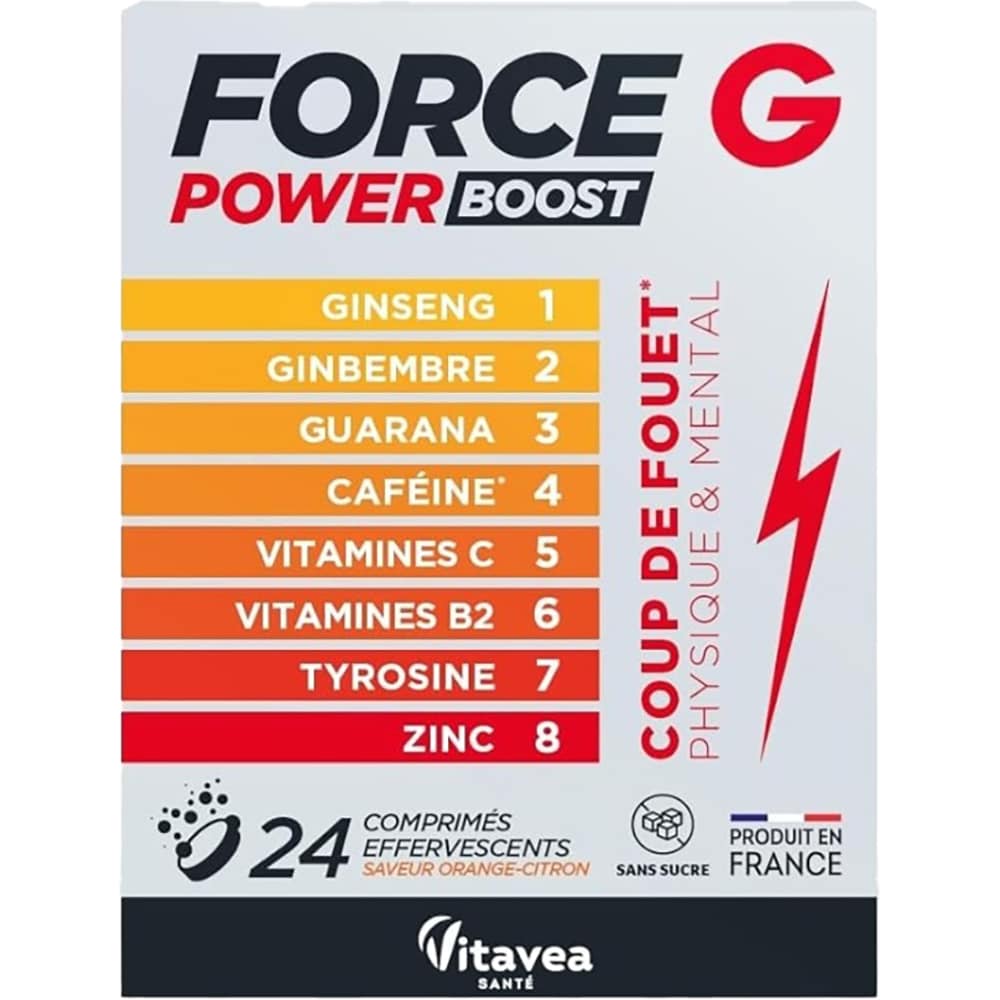 Supliment Force G Power Boost, impuls de energie fizica si mentala, 24 comprimate, VITAVEA