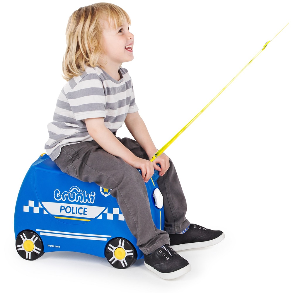 Troler copii TRUNKI Percy Masina De Politie 0323-Gb01, 31 cm, albastru