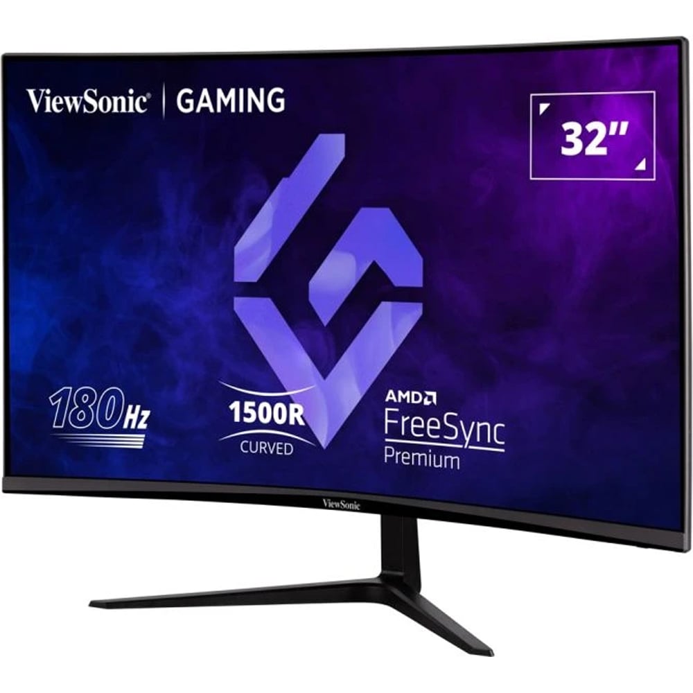 Monitor curbat Gaming LED VA ViewSonic VX3218-PC-MHD, 31.5", Full HD, 180Hz, FreeSync Premium, negru