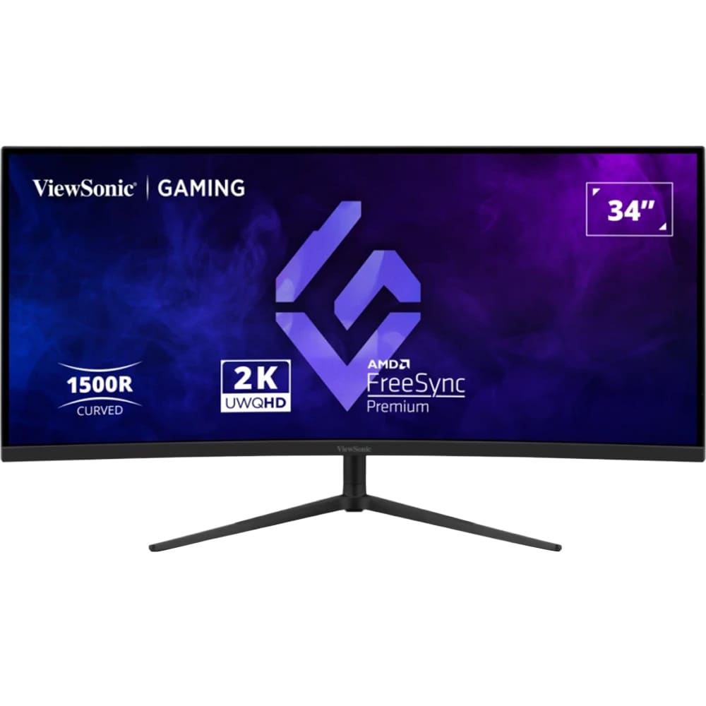 Monitor curbat Gaming LED VA ViewSonic VX3418C-2K, 34", UWQHD, 180Hz, FreeSync Premium, HDR10, negru