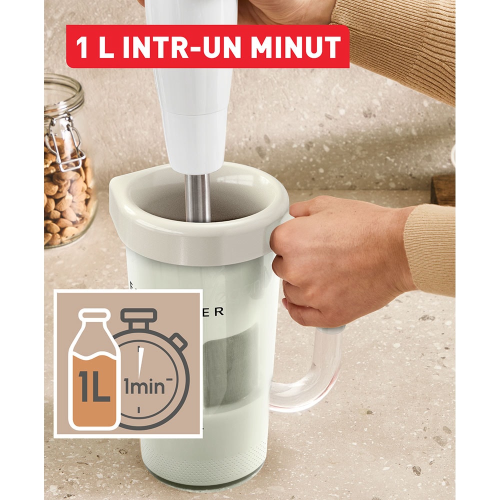 Aparat preparare lapte vegetal TEFAL Easy Milker VZ700AE0, 1l, crem