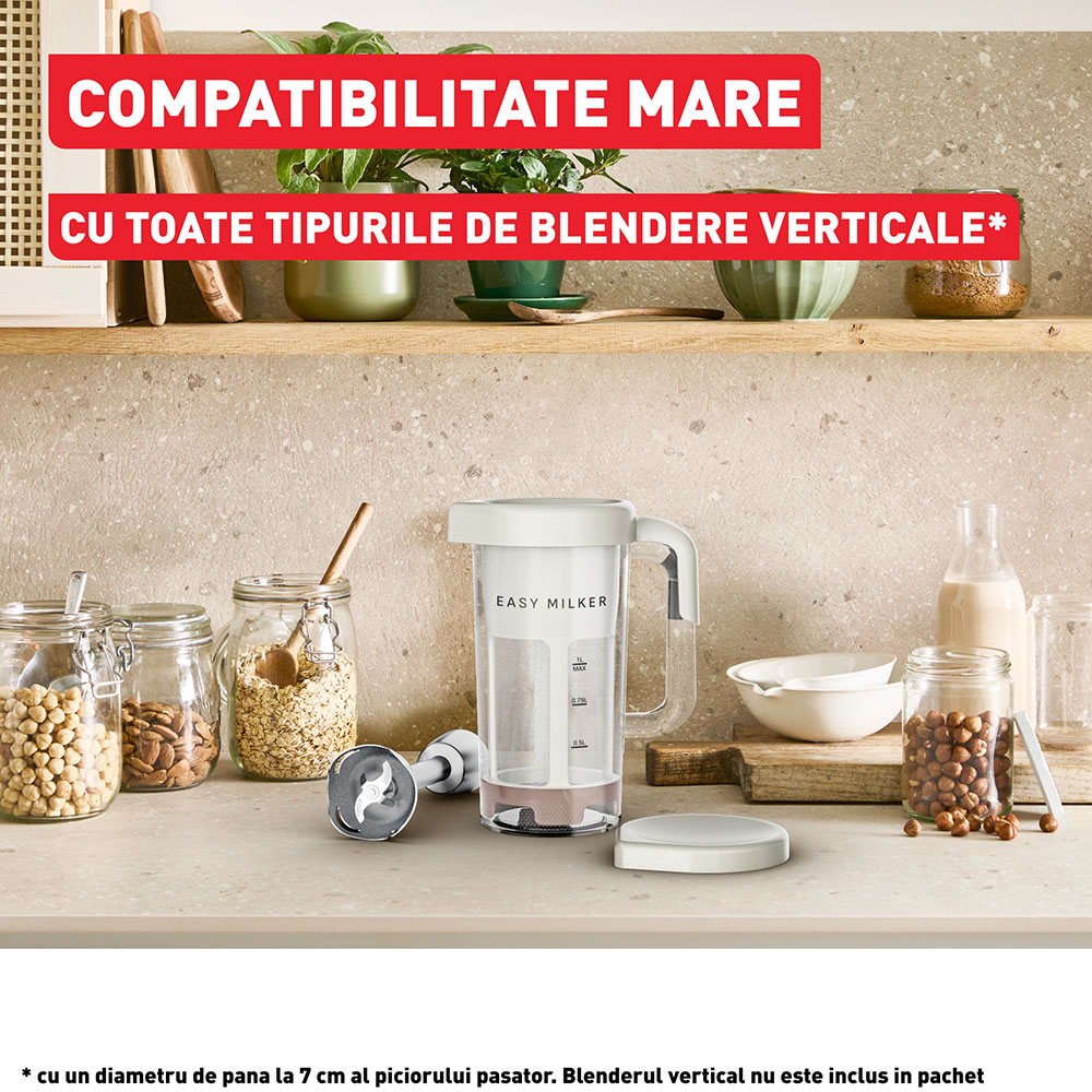 Aparat preparare lapte vegetal TEFAL Easy Milker VZ700AE0, 1l, crem