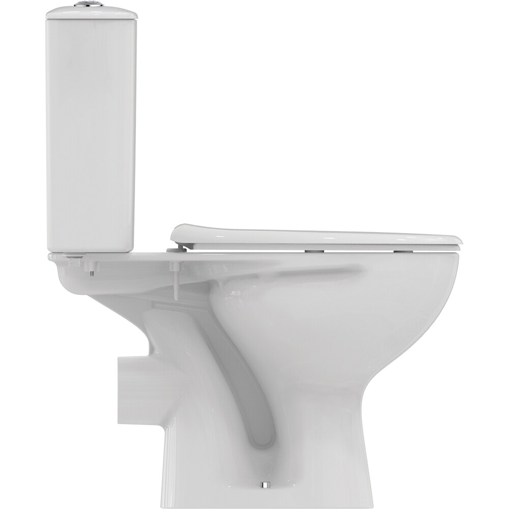 Set vas WC cu bideu IDEAL STANDARD Alpha W009601, ceramica, evacuare orizontala, rezervor 3/6l, capac, alb