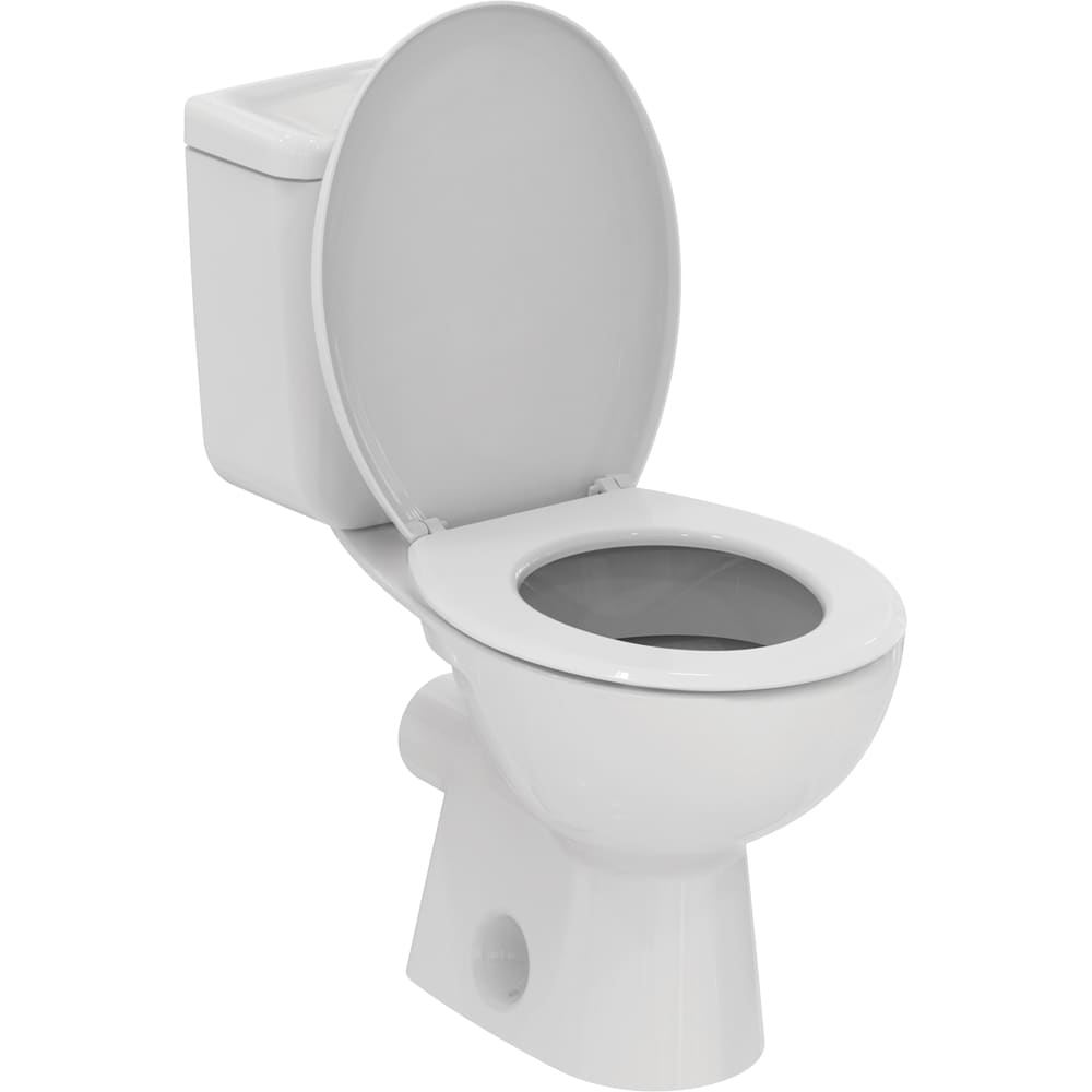 Set vas WC IDEAL STANDARD Alpha W010701, ceramica, evacuare orizontala, rezervor 3/6l, capac SoftClose, alb