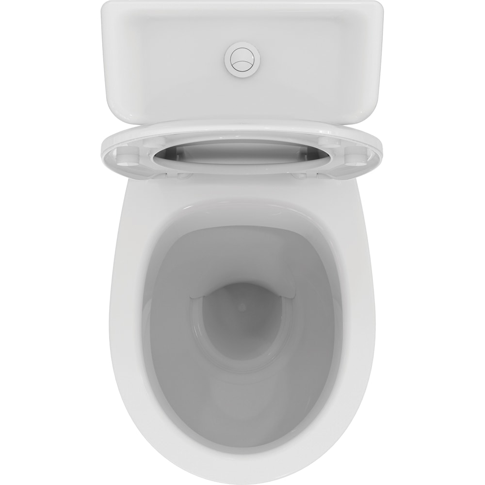 Set vas WC IDEAL STANDARD Alpha W010701, ceramica, evacuare orizontala, rezervor 3/6l, capac SoftClose, alb