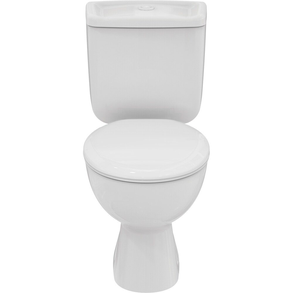 Set vas WC IDEAL STANDARD Alpha W010701, ceramica, evacuare orizontala, rezervor 3/6l, capac SoftClose, alb