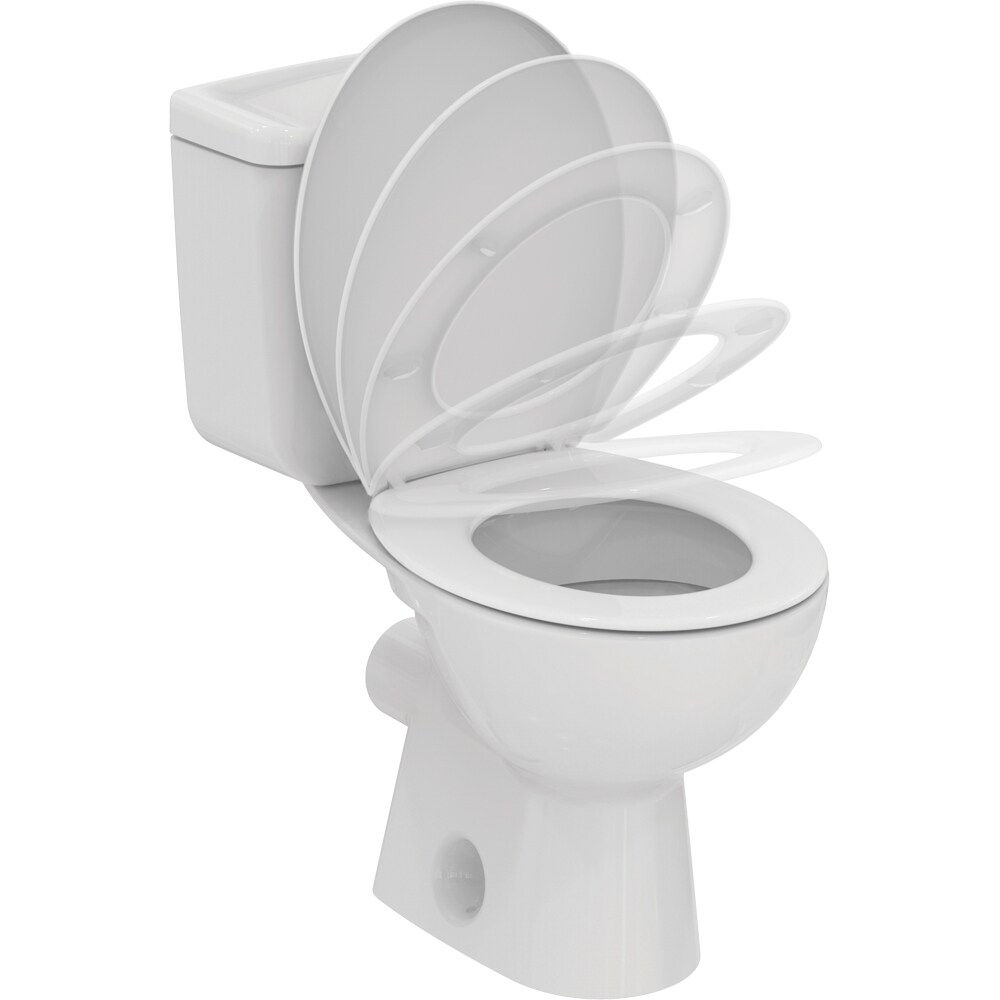 Set vas WC IDEAL STANDARD Alpha W010701, ceramica, evacuare orizontala, rezervor 3/6l, capac SoftClose, alb