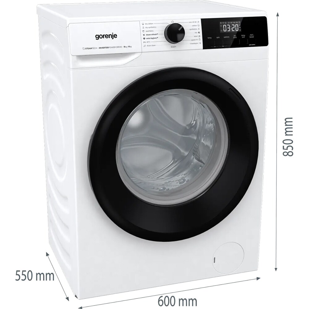 Masina de spalat rufe frontala cu uscator GORENJE W1D2A964ADS, SteamTech, 9/6 kg, 1400rpm, Clasa A/D, alb