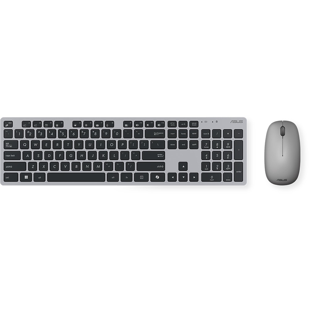 Kit tastatura si mouse wireless ASUS W5000, USB, gri