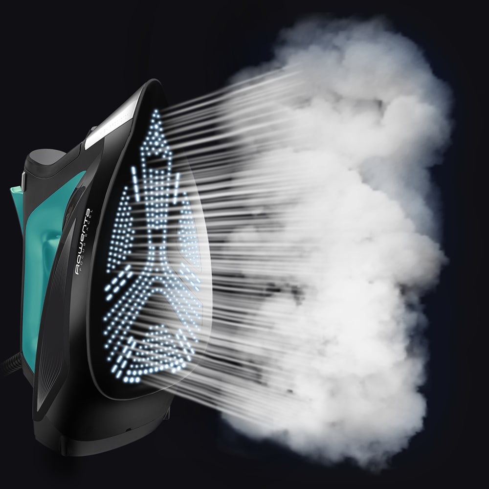 Fier de calcat ROWENTA Focus Excel DW5326D1, 2700W, 200g/min, 300ml, talpa Microsteam 400 Laser, negru-verde