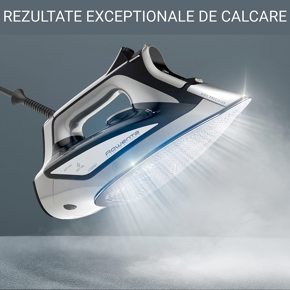 Fier de calcat ROWENTA Expertis DW7025D1, 2700W, 180g/min, 300ml, talpa Microsteam 400 Laser, negru