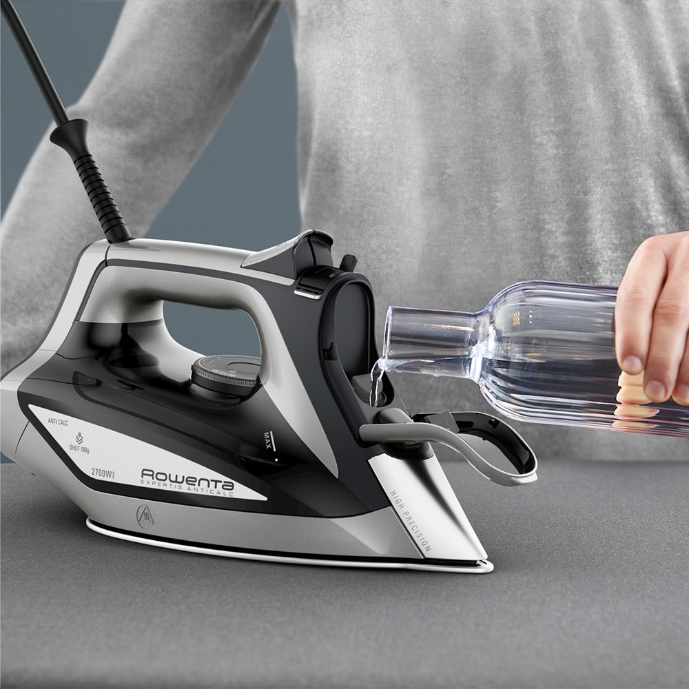 Fier de calcat ROWENTA Expertis DW7025D1, 2700W, 180g/min, 300ml, talpa Microsteam 400 Laser, negru