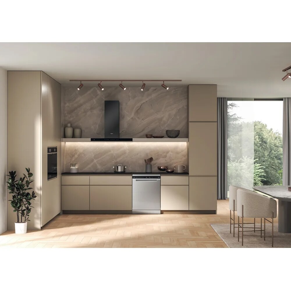 Masina de spalat vase independenta WHIRLPOOL W8F HS61X, 6th Sense, 15 seturi, 8 programe, 60 cm, Clasa A, inox