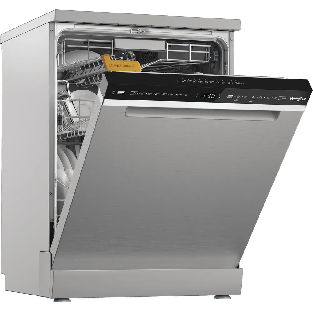 Masina de spalat vase independenta WHIRLPOOL W8F HS61X, 6th Sense, 15 seturi, 8 programe, 60 cm, Clasa A, inox