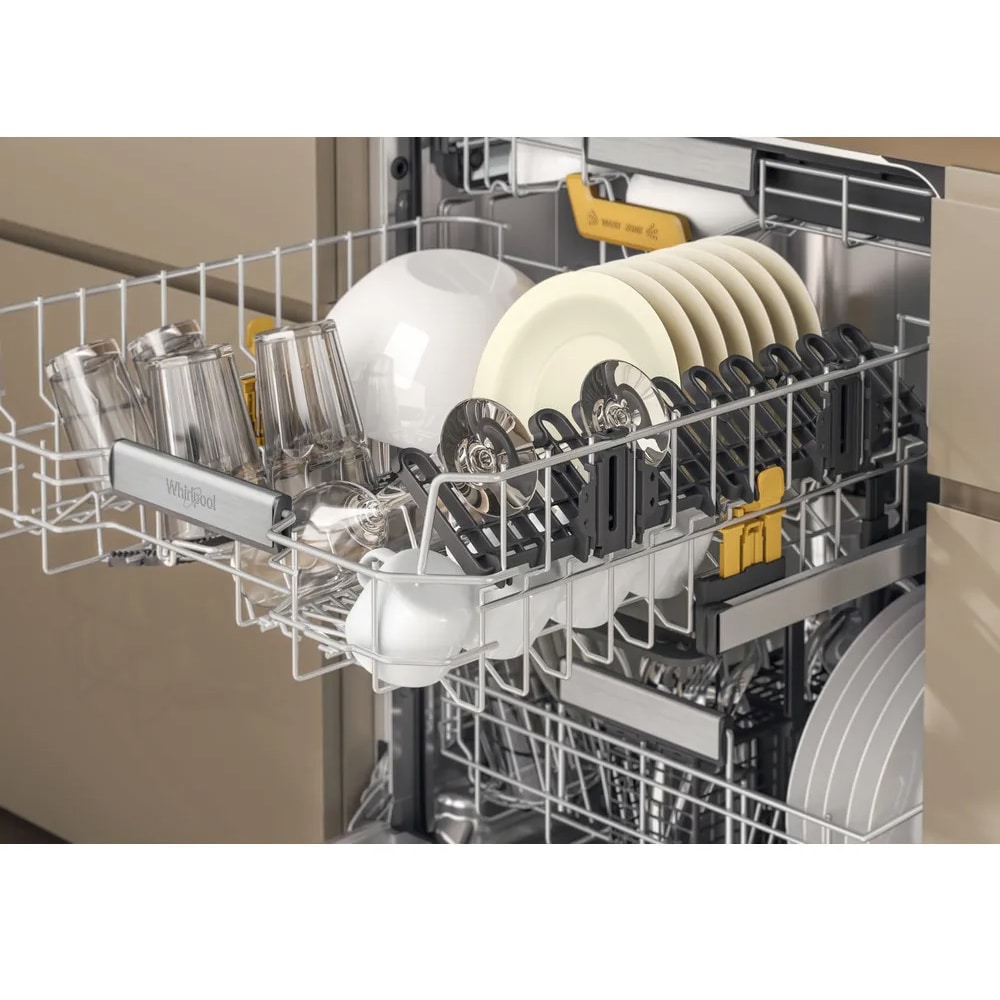 Masina de spalat vase incorporabila WHIRLPOOL W8I HT58 T, 6th Sense, 14 seturi, 8 programe, 60 cm, Clasa B, panou comanda negru