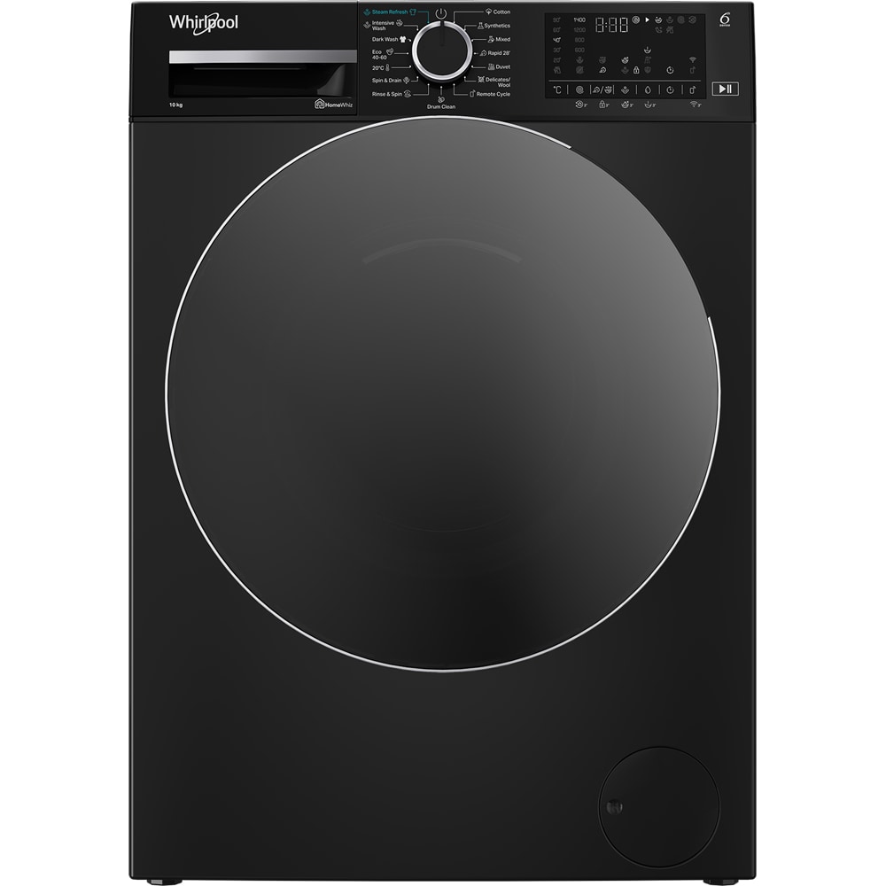 Masina de spalat rufe frontala WHIRLPOOL WAM 09BBC EE, 6th Sense, 10 kg, 1400rpm, Clasa A, Wi-Fi, negru
