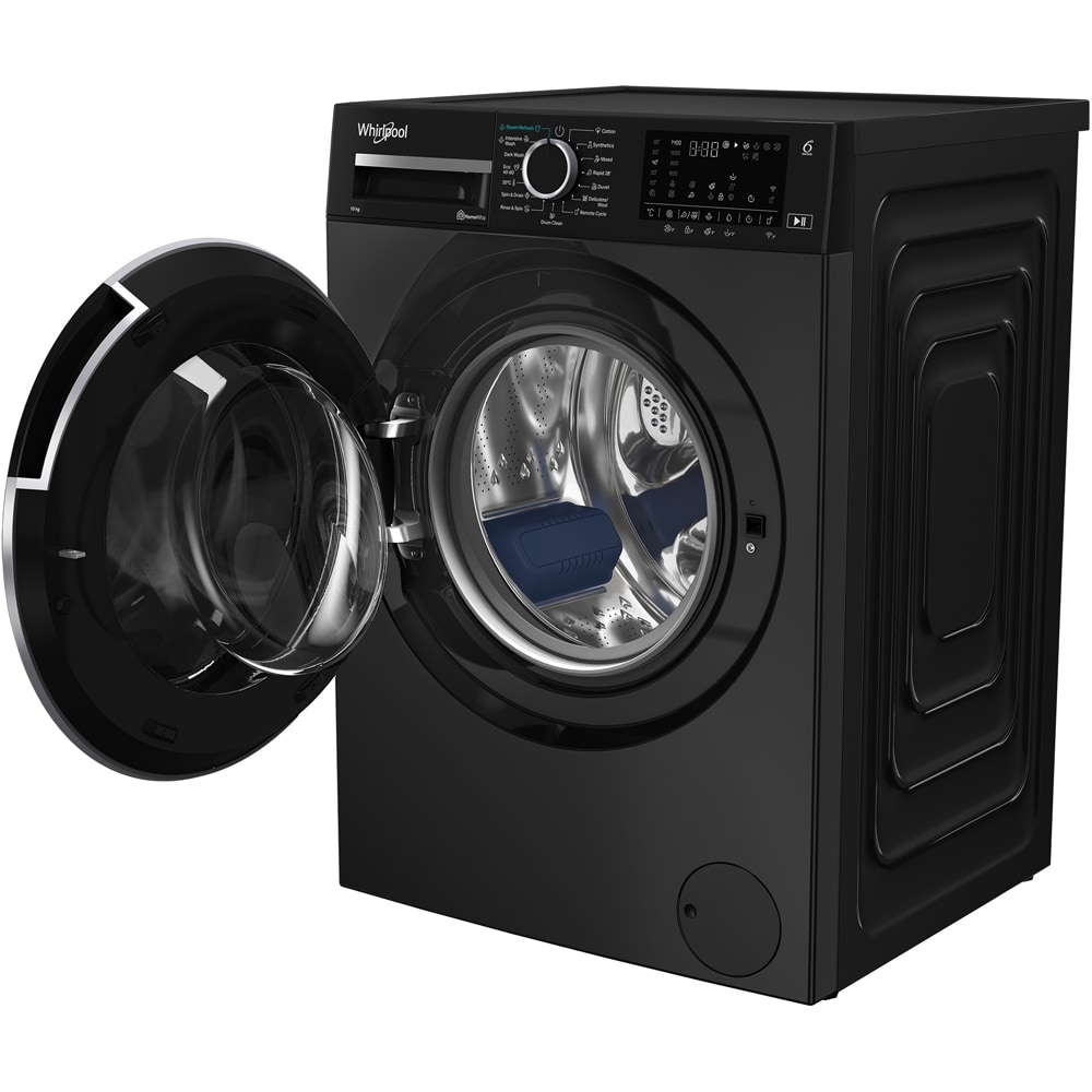 Masina de spalat rufe frontala WHIRLPOOL WAM 09BBC EE, 6th Sense, 10 kg, 1400rpm, Clasa A, Wi-Fi, negru