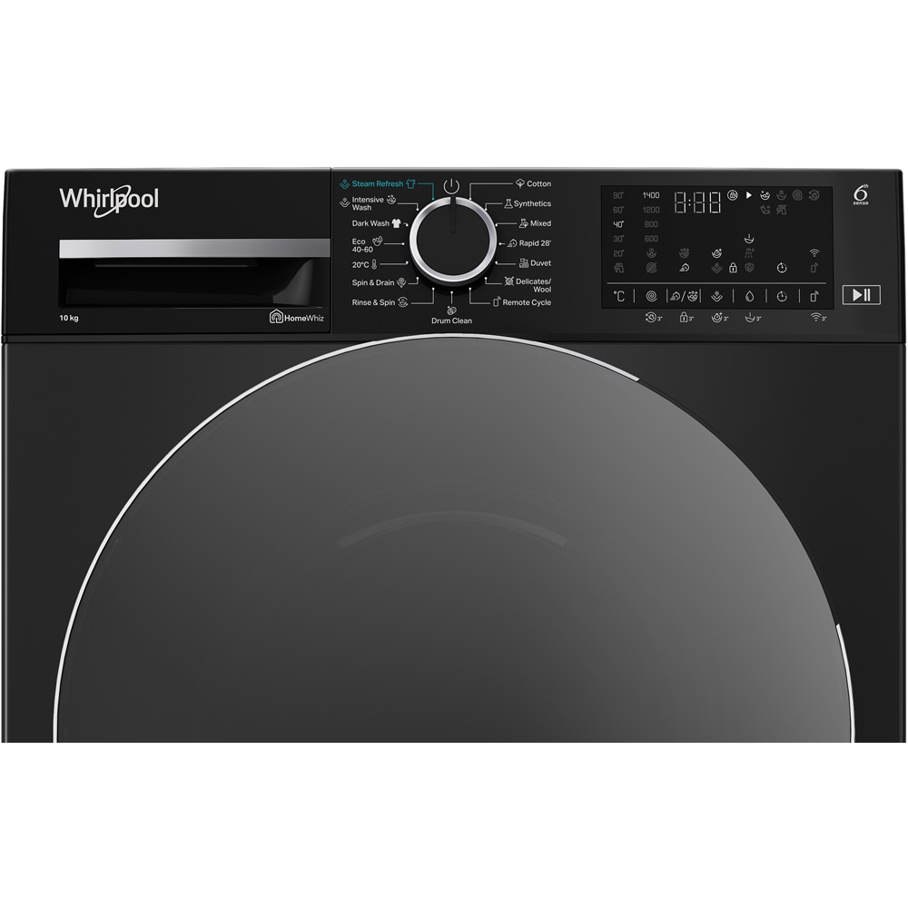 Masina de spalat rufe frontala WHIRLPOOL WAM 09BBC EE, 6th Sense, 10 kg, 1400rpm, Clasa A, Wi-Fi, negru