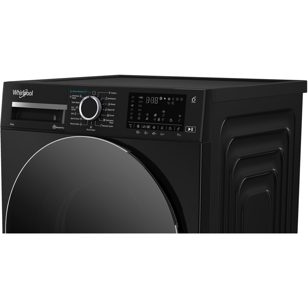 Masina de spalat rufe frontala WHIRLPOOL WAM 09BBC EE, 6th Sense, 10 kg, 1400rpm, Clasa A, Wi-Fi, negru