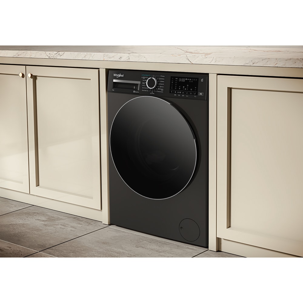Masina de spalat rufe frontala WHIRLPOOL WAM 09BBC EE, 6th Sense, 10 kg, 1400rpm, Clasa A, Wi-Fi, negru