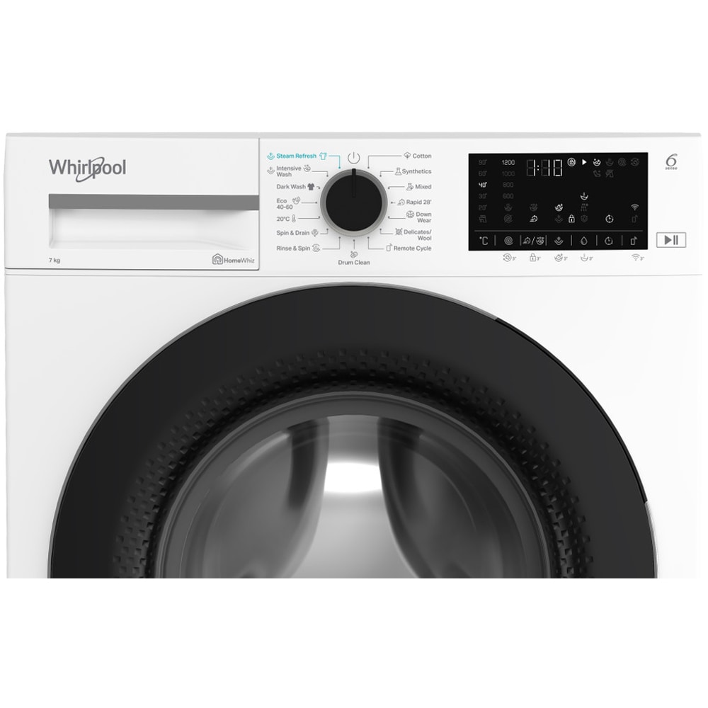 Masina de spalat rufe frontala WHIRLPOOL WAM 762WB EE, 6th Sense, 7 kg, 1200rpm, Clasa A, alb