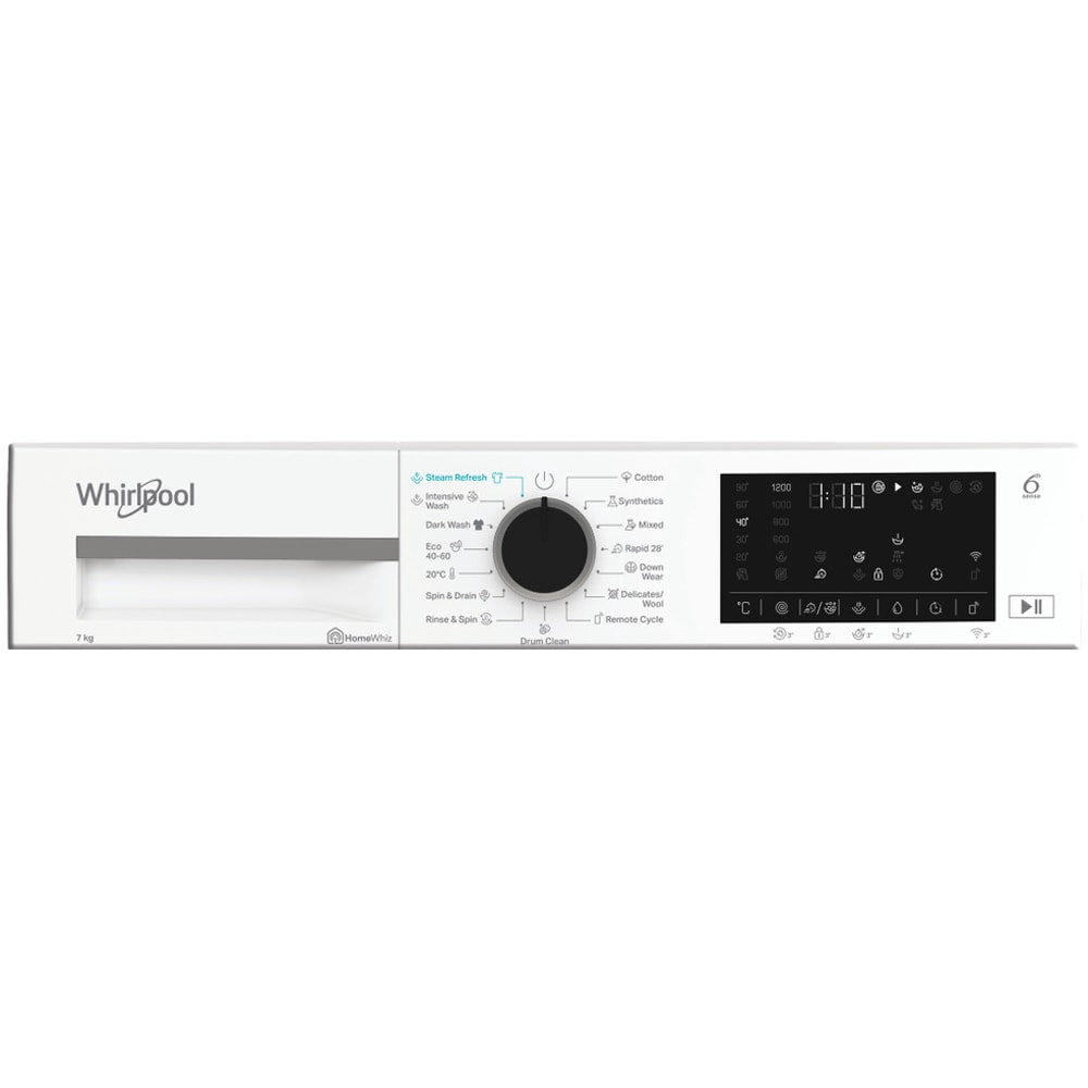 Masina de spalat rufe frontala WHIRLPOOL WAM 762WB EE, 6th Sense, 7 kg, 1200rpm, Clasa A, alb