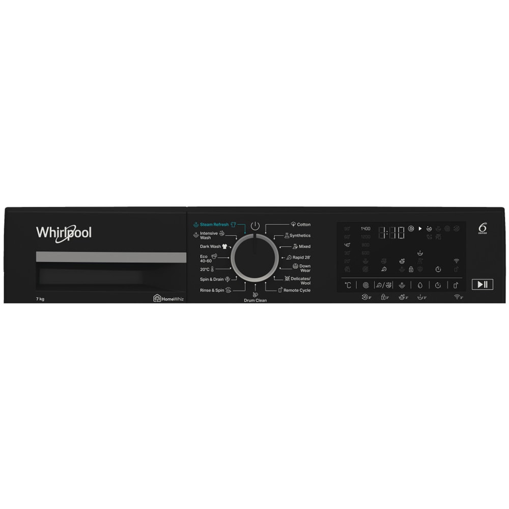 Masina de spalat rufe frontala WHIRLPOOL WAM 764WKB EE, Home Whiz, 6th Sense, 7 kg, 1200rpm, Clasa A, alb