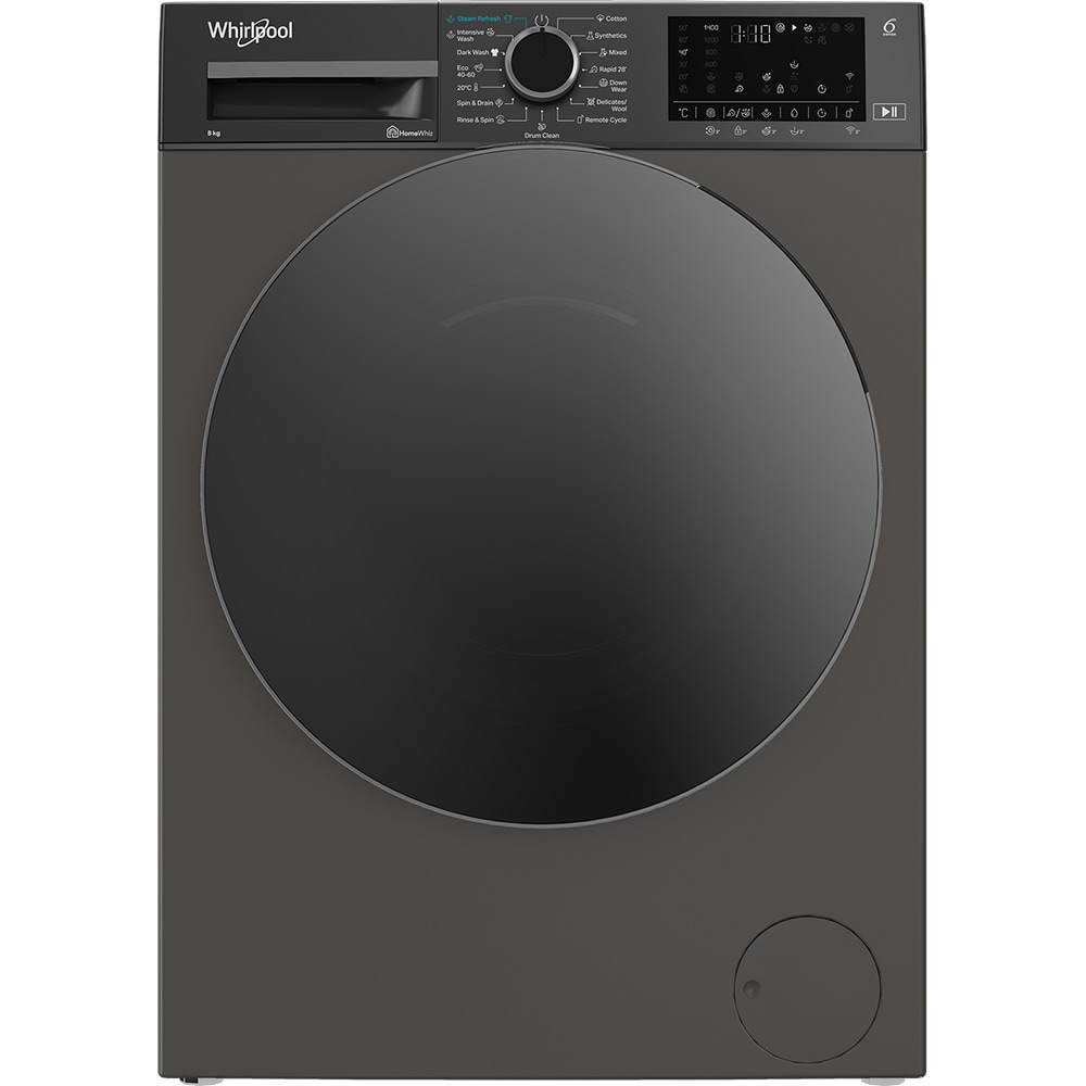 Masina de spalat rufe frontala slim WHIRLPOOL WAM 86GBC EE, Steam, 8 kg, 1400rpm, Clasa A, Wi-Fi, antracit