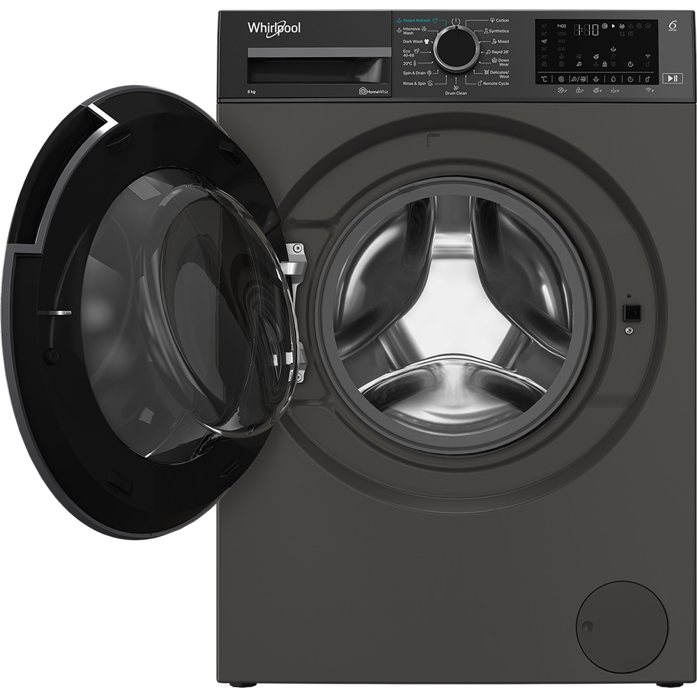 Masina de spalat rufe frontala slim WHIRLPOOL WAM 86GBC EE, Steam, 8 kg, 1400rpm, Clasa A, Wi-Fi, antracit