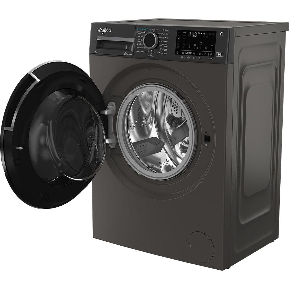 Masina de spalat rufe frontala slim WHIRLPOOL WAM 86GBC EE, Steam, 8 kg, 1400rpm, Clasa A, Wi-Fi, antracit