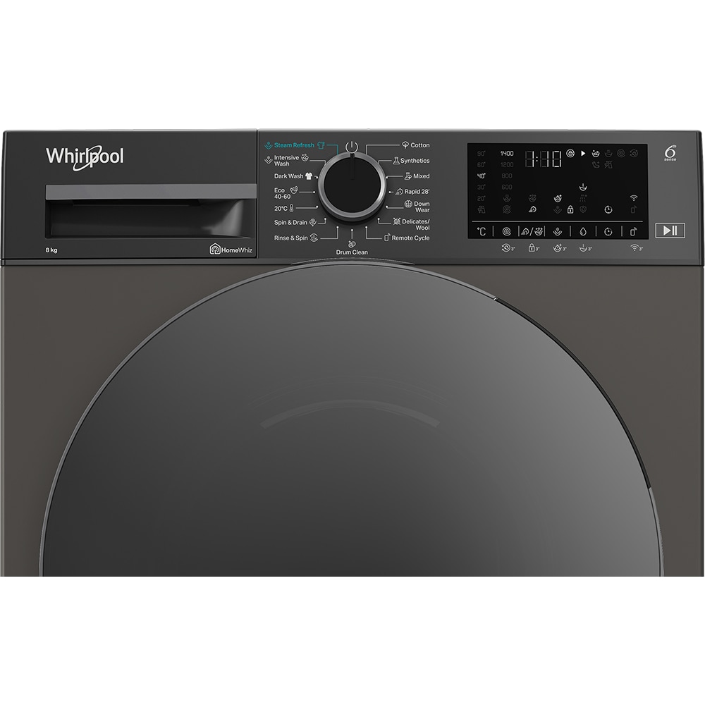 Masina de spalat rufe frontala slim WHIRLPOOL WAM 86GBC EE, Steam, 8 kg, 1400rpm, Clasa A, Wi-Fi, antracit