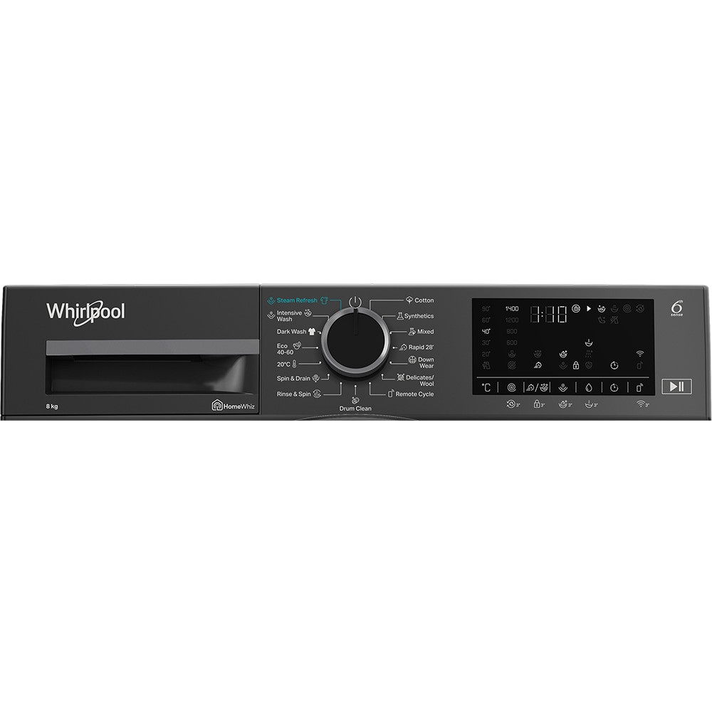 Masina de spalat rufe frontala slim WHIRLPOOL WAM 86GBC EE, Steam, 8 kg, 1400rpm, Clasa A, Wi-Fi, antracit