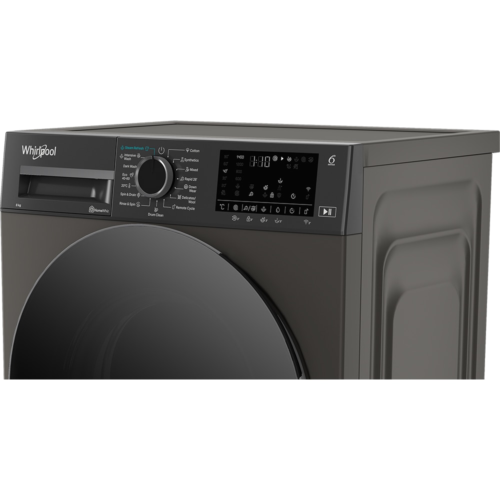 Masina de spalat rufe frontala slim WHIRLPOOL WAM 86GBC EE, Steam, 8 kg, 1400rpm, Clasa A, Wi-Fi, antracit