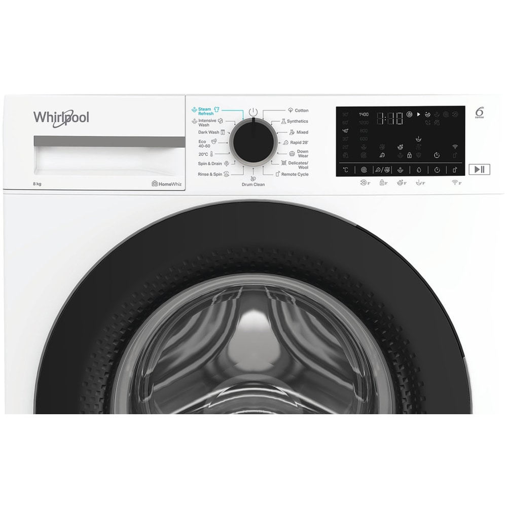 Masina de spalat rufe frontala WHIRLPOOL WAM 87WB EE, Home Whiz, 6th Sense, 8 kg, 1400rpm, Clasa A, alb