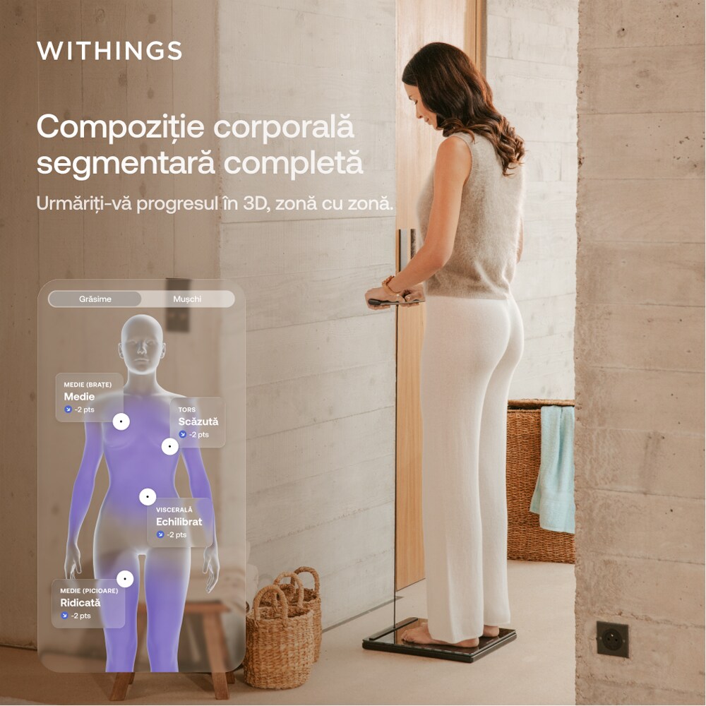 Cantar corporal WITHINGS Body Scan 2, negru