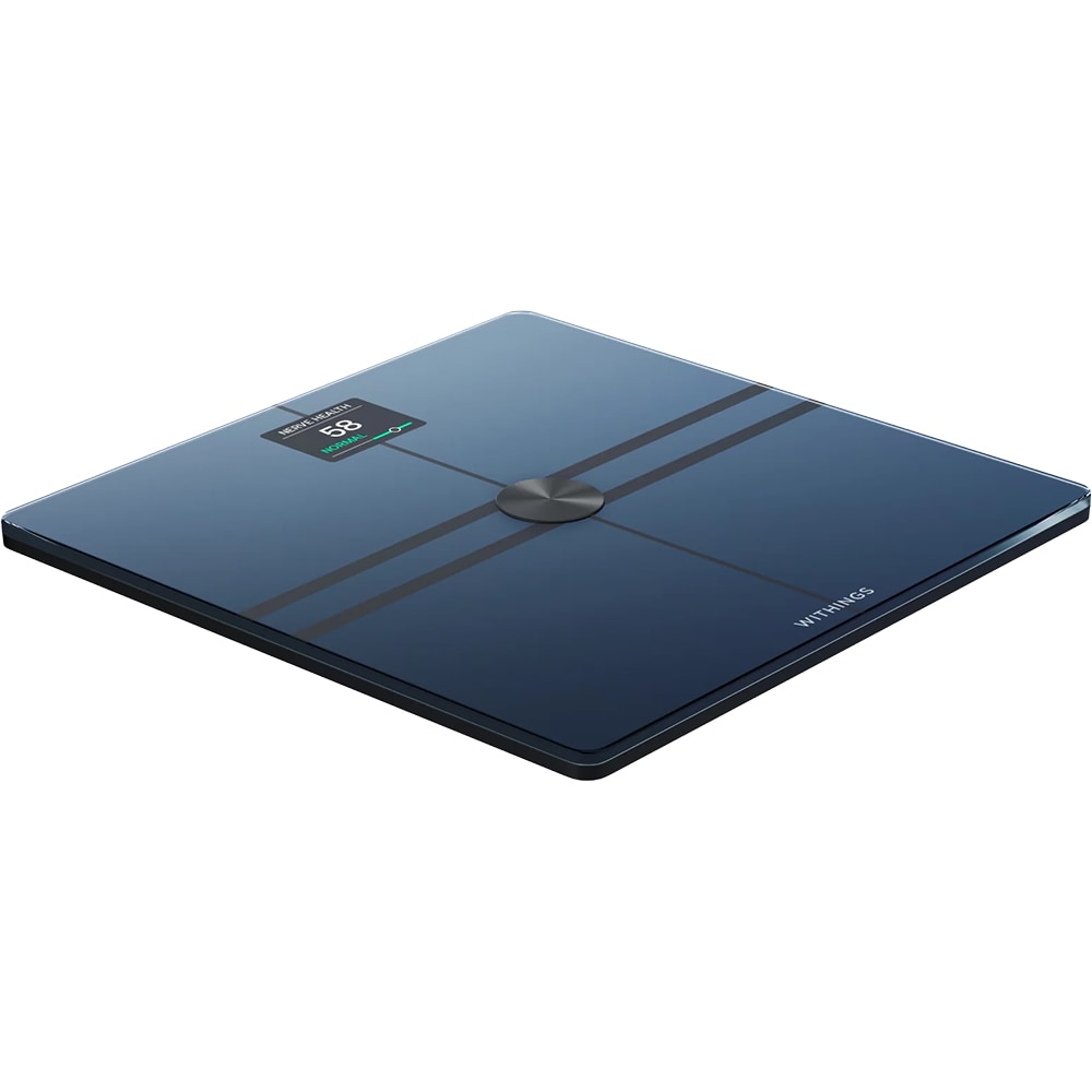 Cantar corporal WITHINGS Body Fit, 200kg, Bluetooth, sticla, negru